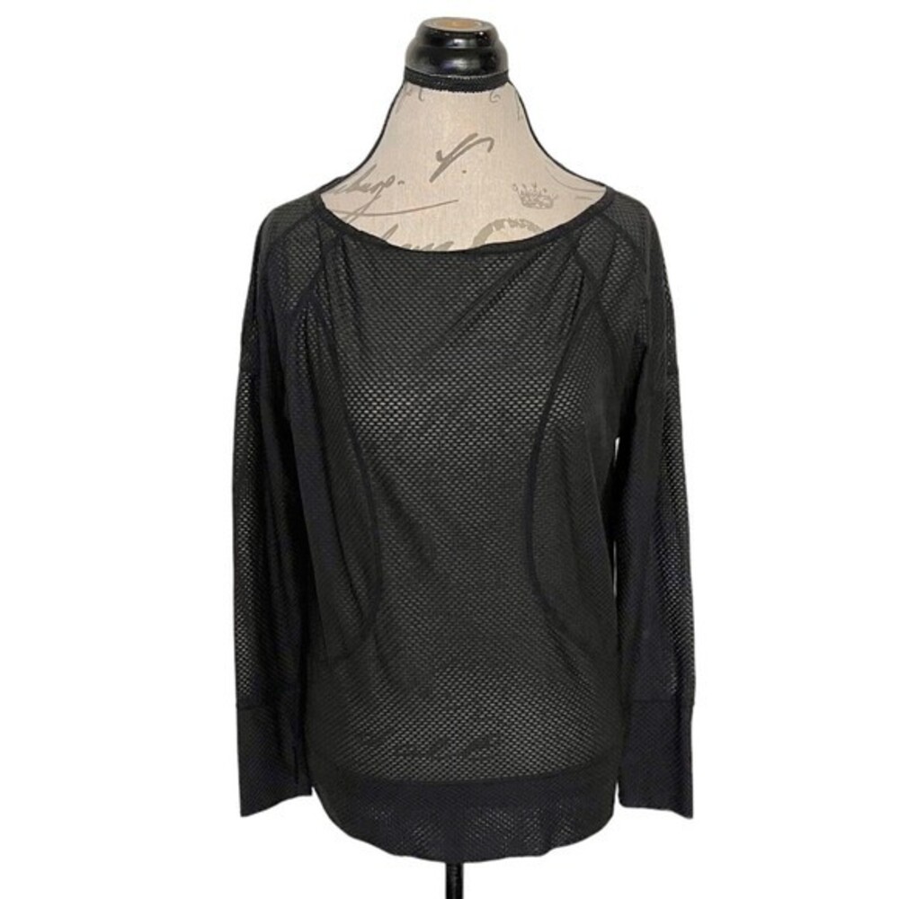 Calvin Klein Performance Womens Blouse Top Long Sleeve Logo Quick Dry Mesh Sz XS